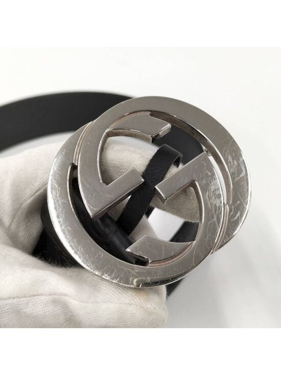 Gucci Interlocking Belt Leather Black main image 6
